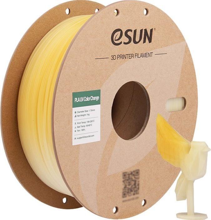 Filamento de Impressão 3D ESUN PLA-UV CC175UV-Y1P1 (Amarelo)