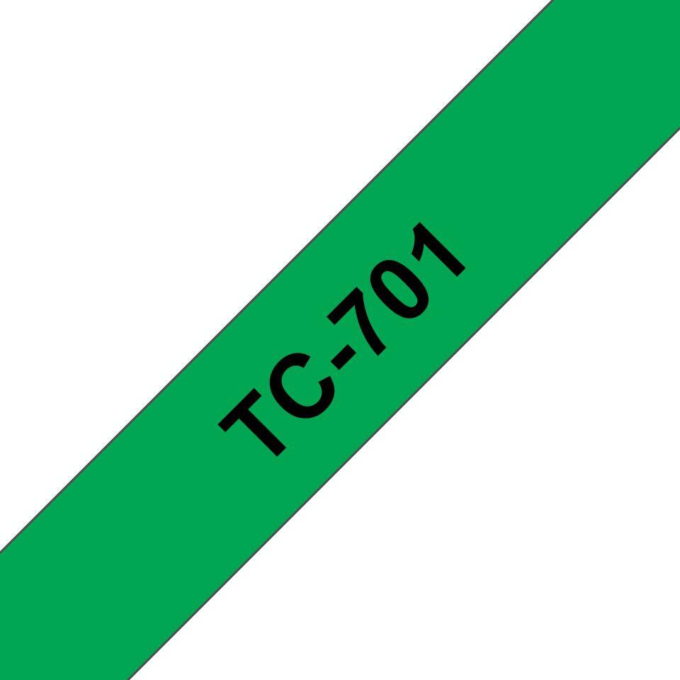 Fita Laminada de Impressão BROTHER TC-701 (Preto sobre Verde)