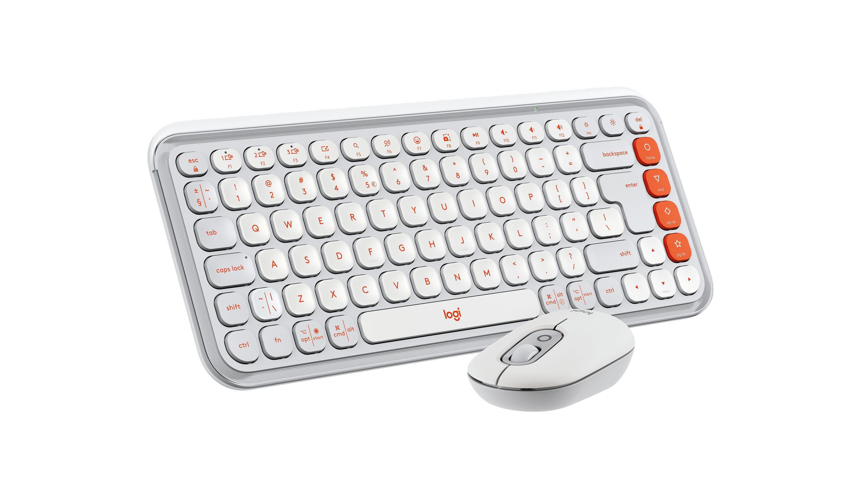 Conjunto de Teclado e Rato LOGITECH POP Icon Combo (Estados Unidos - Teclas de tesoura - Mini - Branco e Laranja), miniatura 4