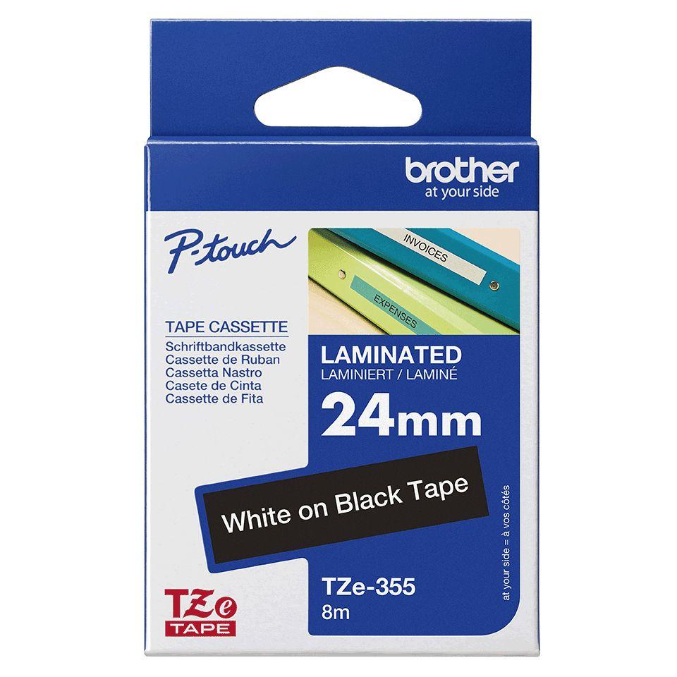 Fita de Impressão BROTHER TZe-355 (Branco sobre Preto), miniatura 4