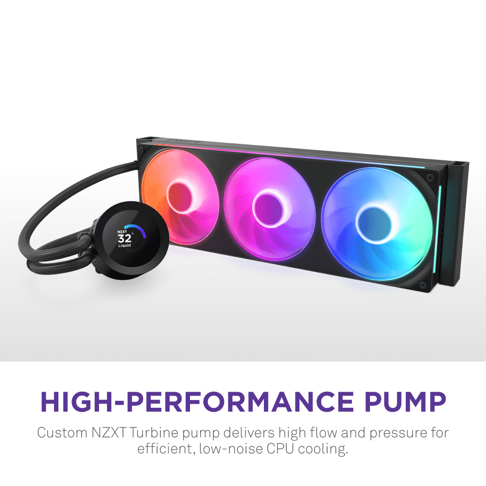 Sistema de Refrigeração Líquida Tudo-em-Um NZXT Kraken Plus 360 RGB V2 (2400 RPM - Multicor - 8 pinos - Preto), miniatura 4