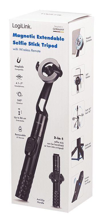 Pau de Selfie com Tripé LOGILINK BT0069 (7" - Preto), miniatura 4