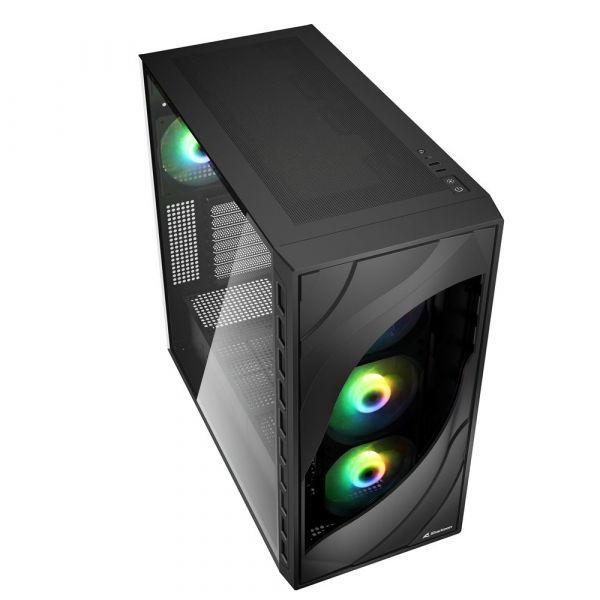 Caixa de Computador SHARKOON Rebel C80G RGB (ATX, Micro ATX, Mini-ITX - Midi Tower - Metal, vidro temperado - Preto) — miniatura 3