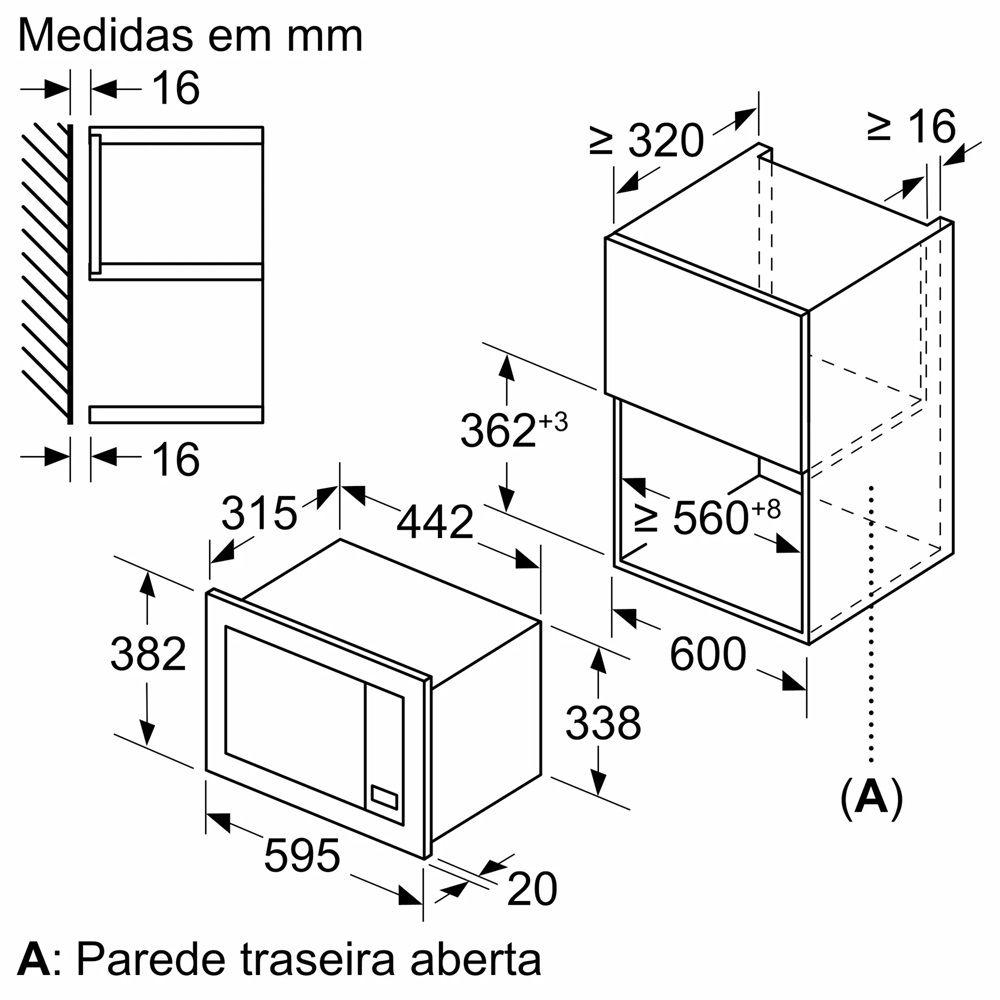 Micro-ondas de Encastre BALAY 3CG6112X3 (800 W - 1000 W - 20 L - Inox), miniatura 4
