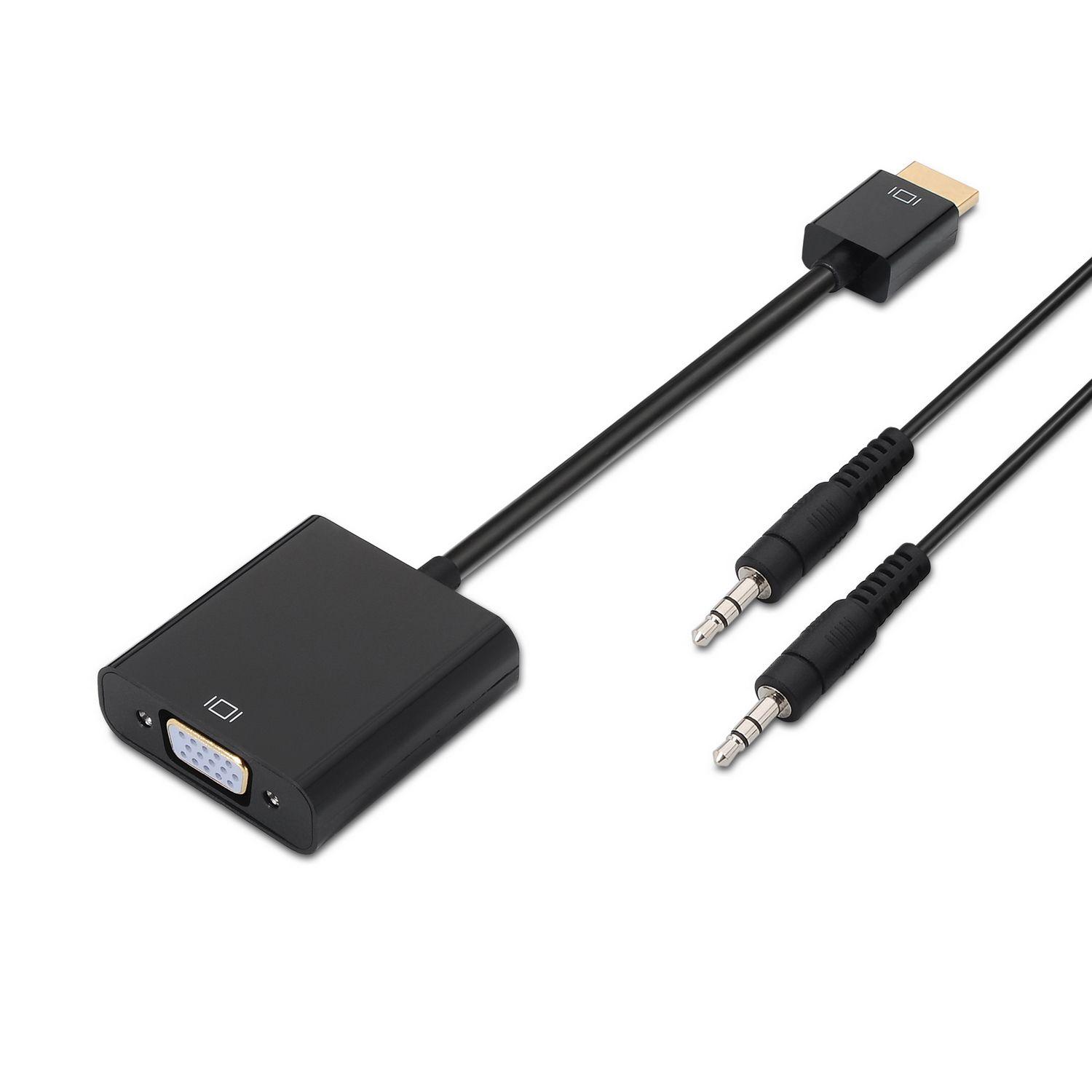 Conversor HDMI para VGA AISENS A122-0126 (0,1 m - SVGA + 3,5 mm - Preto)