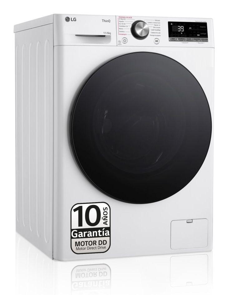 Máquina de Lavar e Secar Roupa Independente LG F4DR7011AGW (A - 11 kg - 6 kg - Branco)