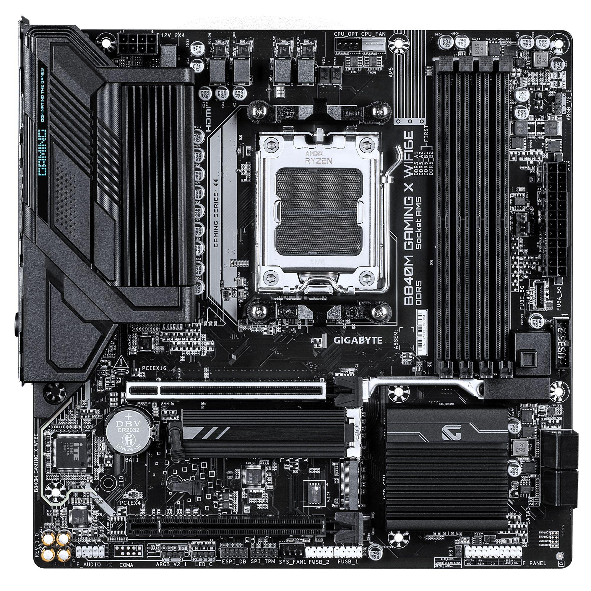 Motherboard GIGABYTE B840M GAMING X WIFI6E (AM5 - Micro ATX - Duplo canal - Castanho escuro) — miniatura 2