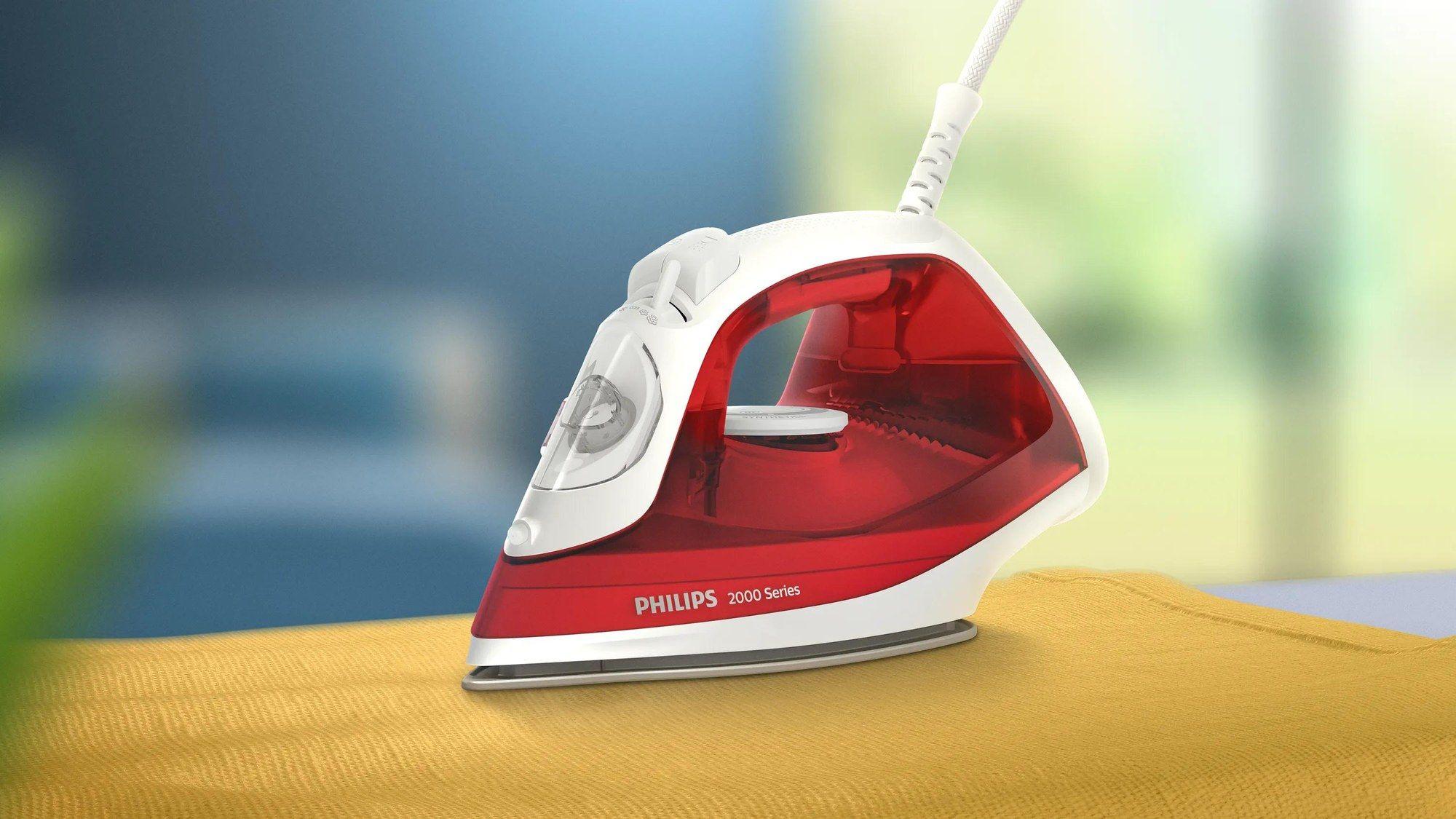 Ferro de Engomar a Vapor PHILIPS Série 2000 DST2010/40 (2000 W - 0,25 l - Base antiaderente - Vermelho/Branco) — miniatura 3