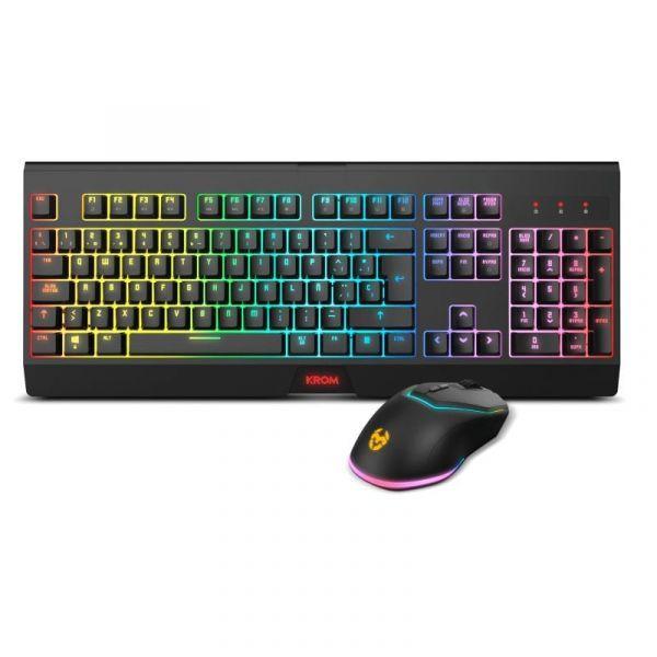 Conjunto de Teclado e Rato KROM Kabala (Espanhol - Membrana - Tamanho completo - Preto) — miniatura 2