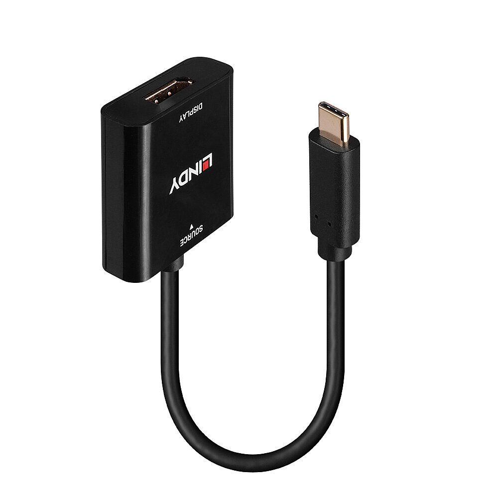 Adaptador USB-C para DisplayPort LINDY 43269 (0,21 m - USB Type-C macho - Preto)