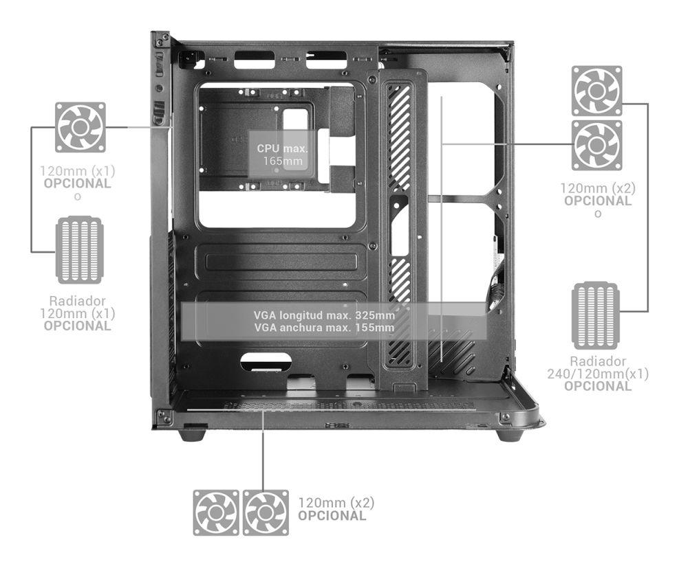 Caixa PC MARS GAMING MC-INFINIOLITE (ATX, micro ATX, Mini-ITX - Midi Tower - ATX, micro-ATX, Mini-ITX - Preto) — miniatura 5
