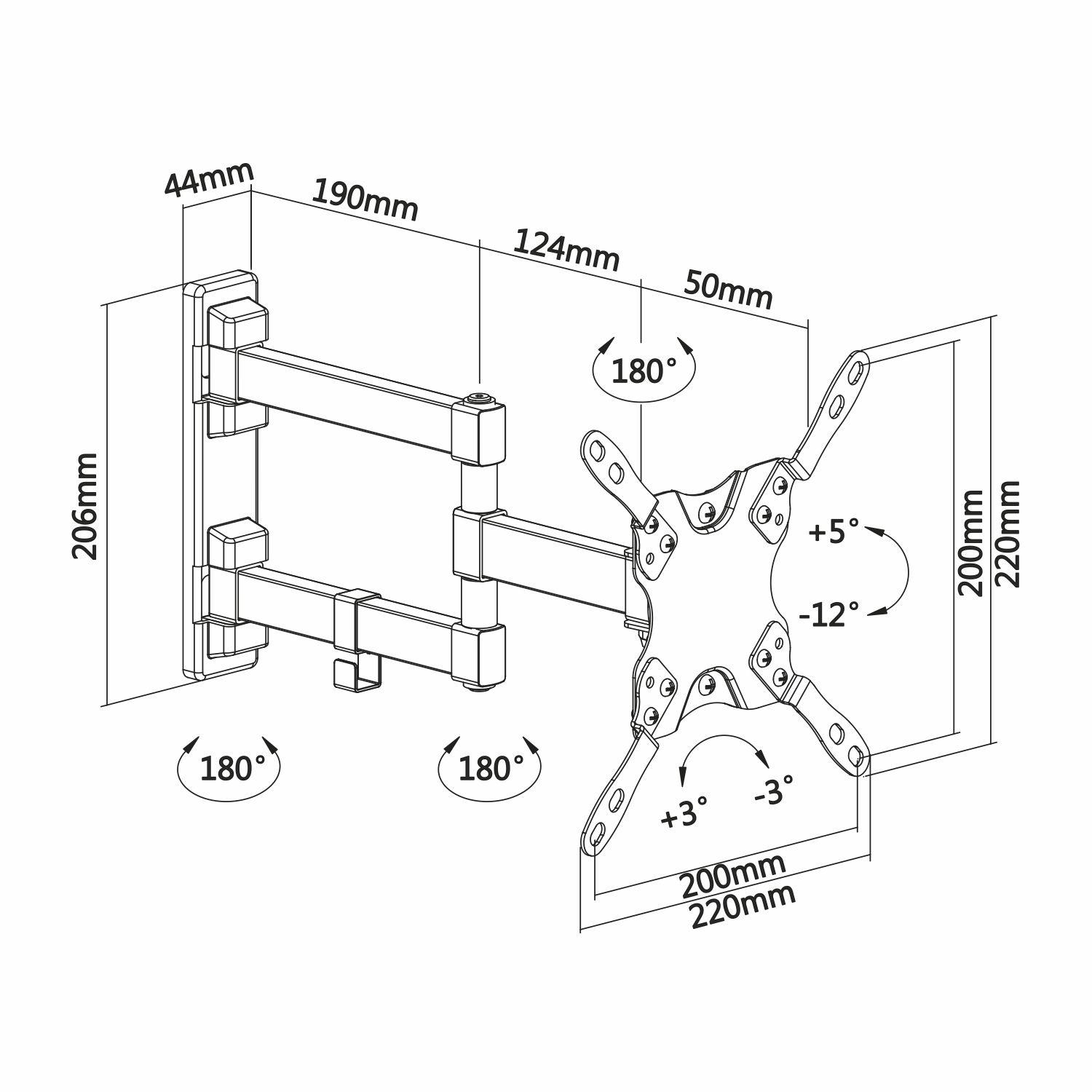 Suporte de Parede TV AISENS WT42TSLE-011 (13-42" - 20 kg - Preto) — miniatura 7