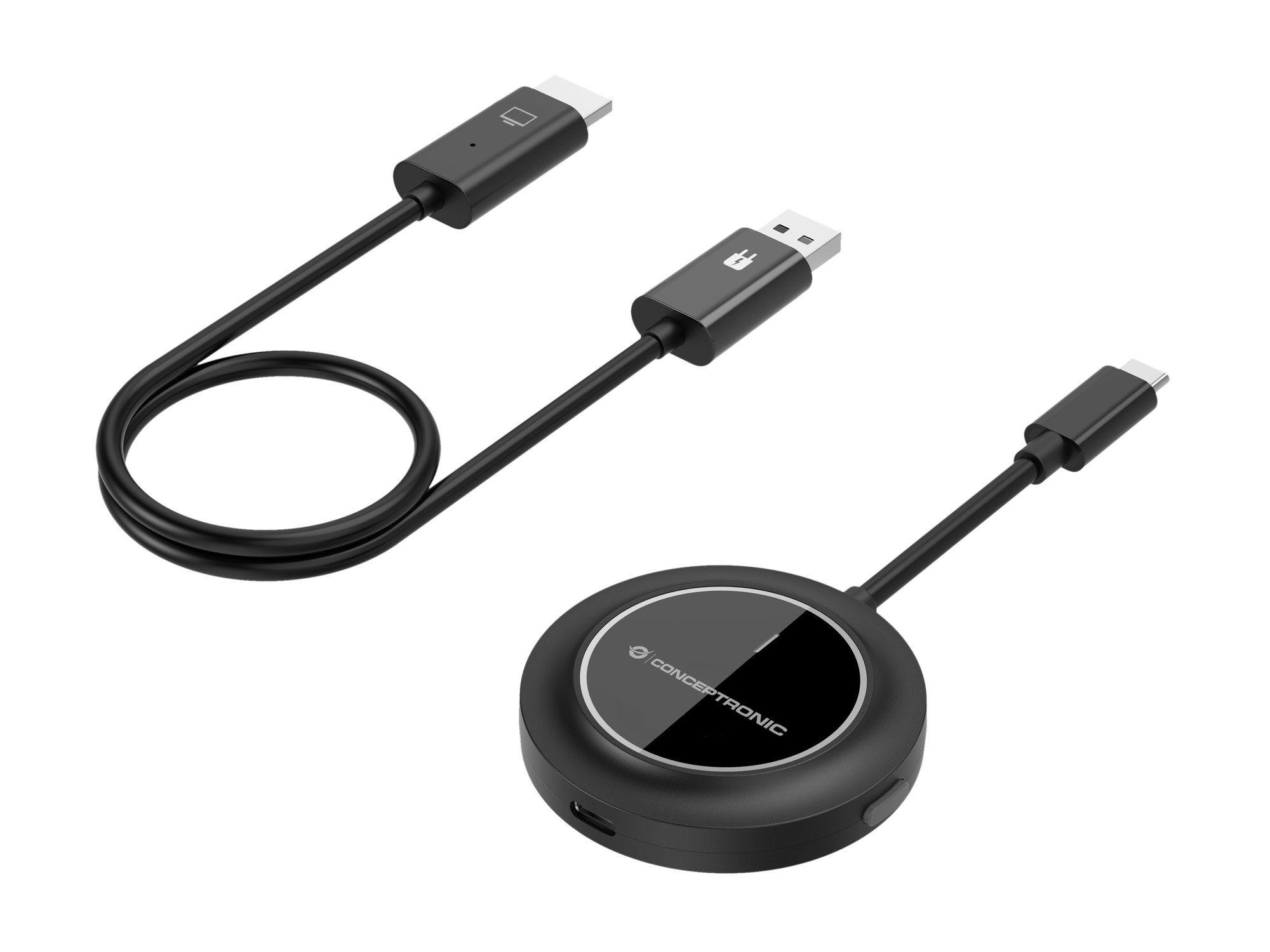Transmissor HDMI sem fios USB-C CONCEPTRONIC ATHERIC01B (1920 x 1080 pixels - HDMI/USB - Preto)