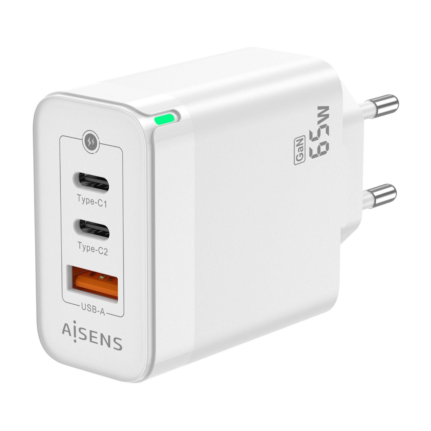 Carregador de Parede AISENS ASCH-65W3P007-W (65 W - Branco), miniatura 2