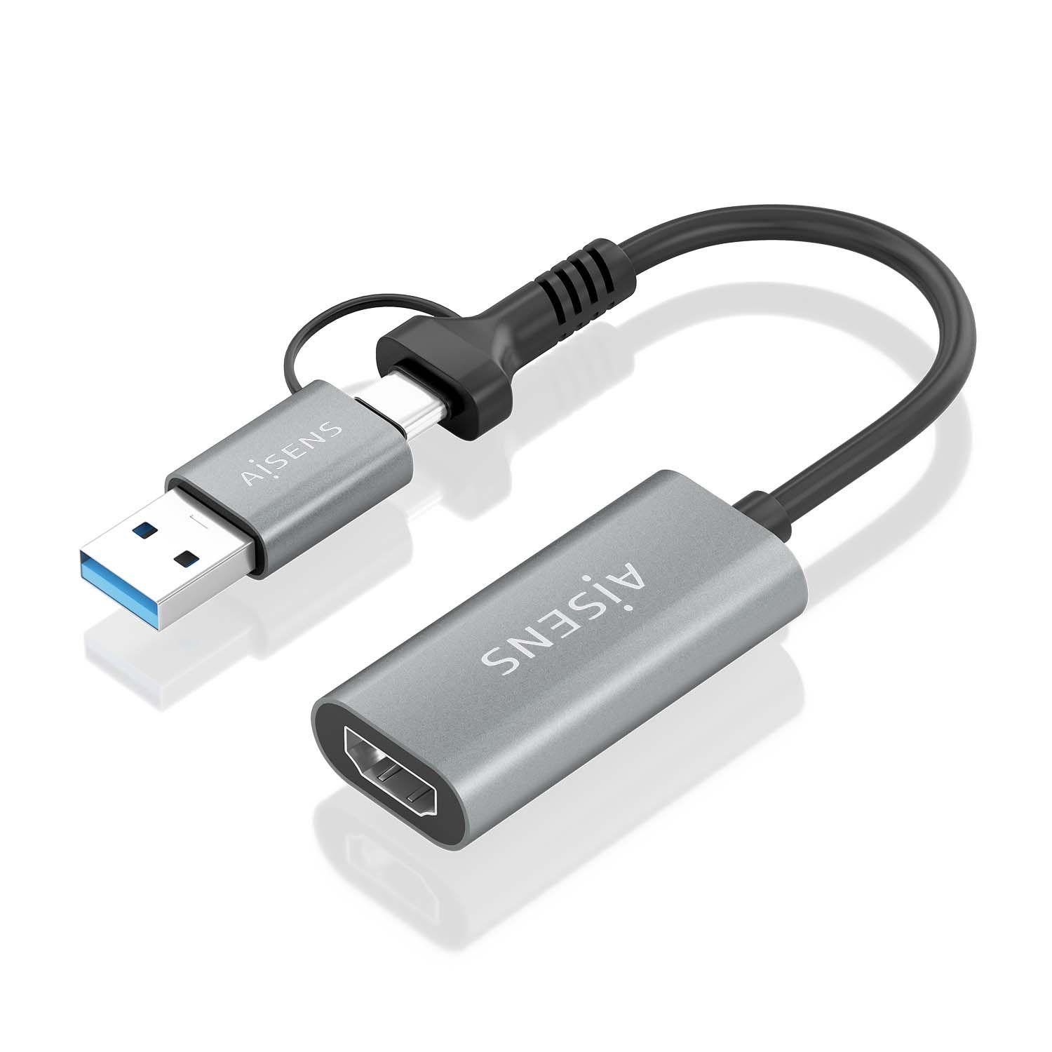 Conversor AISENS A109-0913 (0,15 m - USB Type-A, USB Type-C - HDMI fêmea - Cinzento), miniatura 2