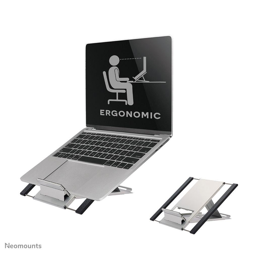 Braço para Portátil NEOMOUNTS NSLS100 (10–22" - Até 5 kg - Prateado)