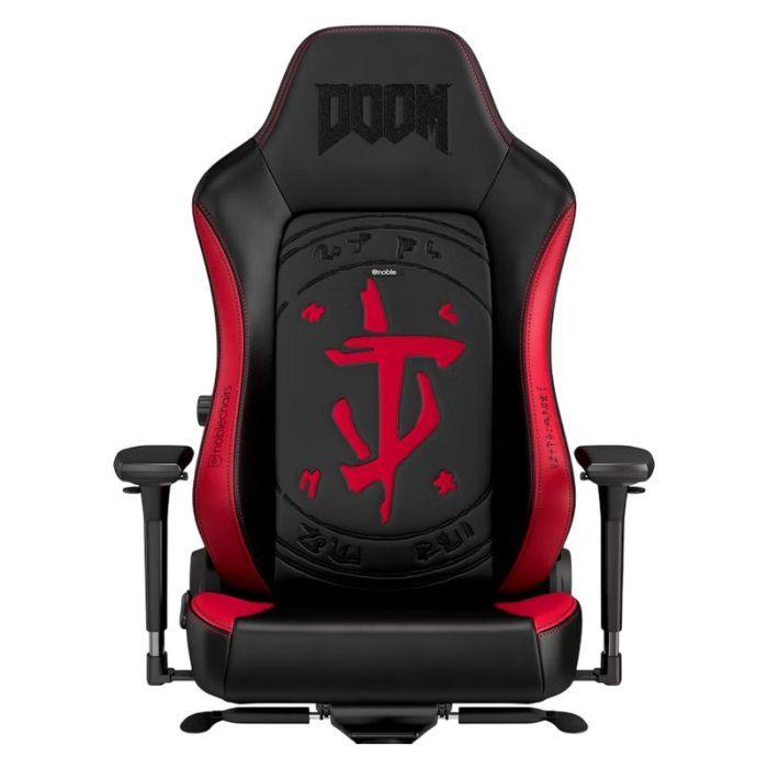 Cadeira Gaming NOBLECHAIRS HERO DOOM Edition (150 kg - Até 8 cm - Integrado e ajustável - Preto/Vermelho), miniatura 3