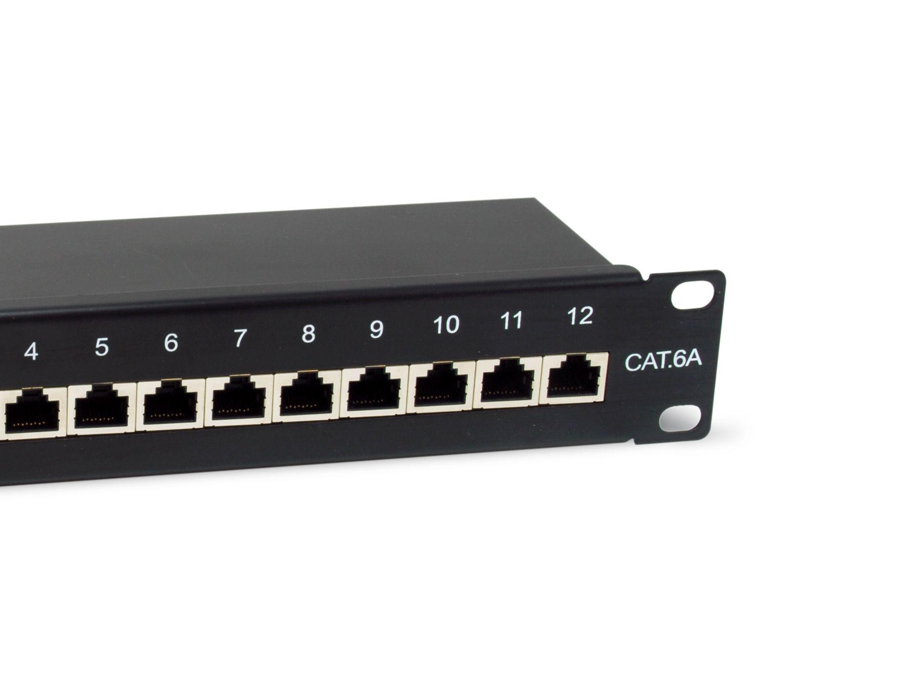Painel de Patch EQUIP 326623 (12 Portas RJ45 Cat6a - 10" FTP - 1U - Preto) — miniatura 5
