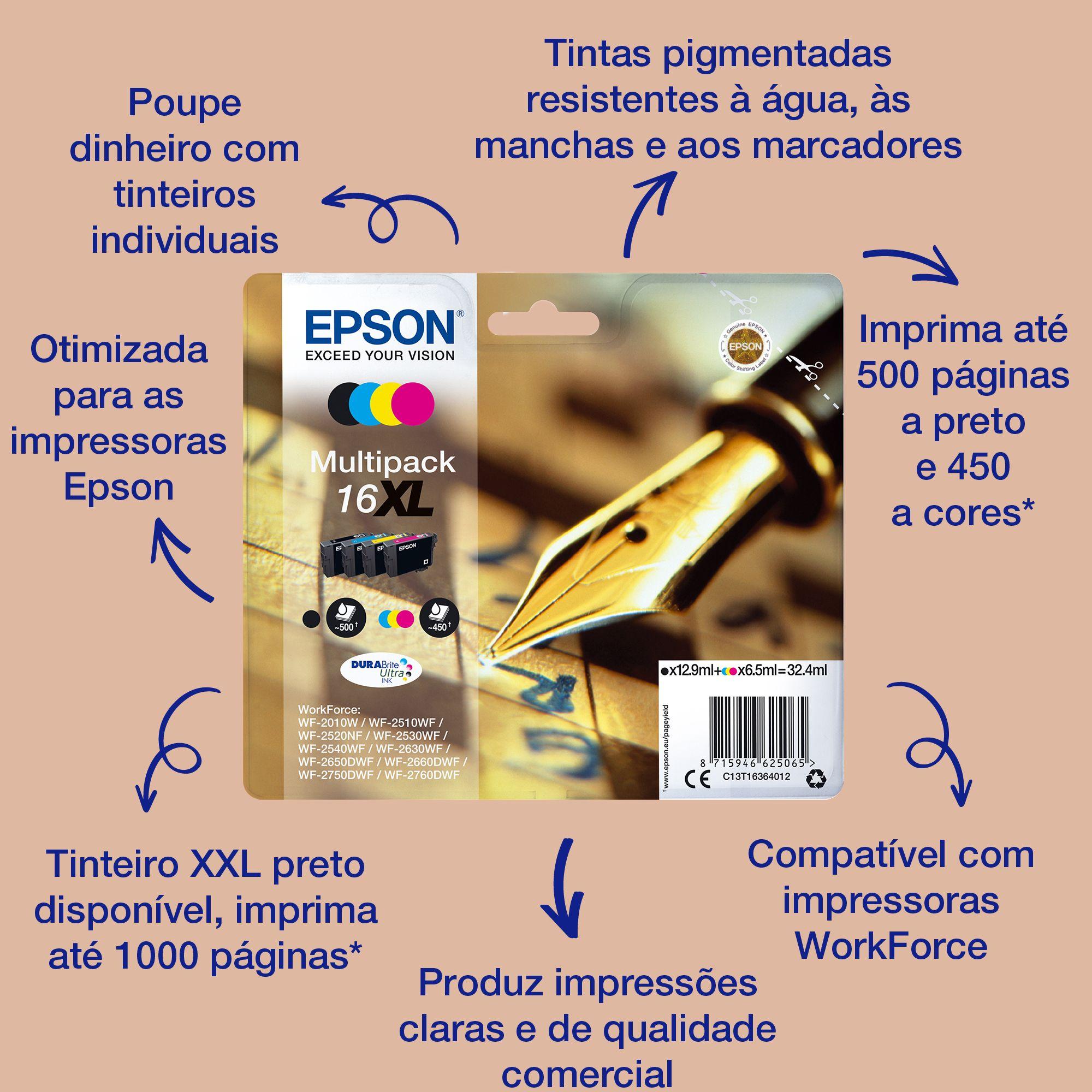 Tinteiro EPSON 16 C13T16244012 (165 páginas - Amarelo)