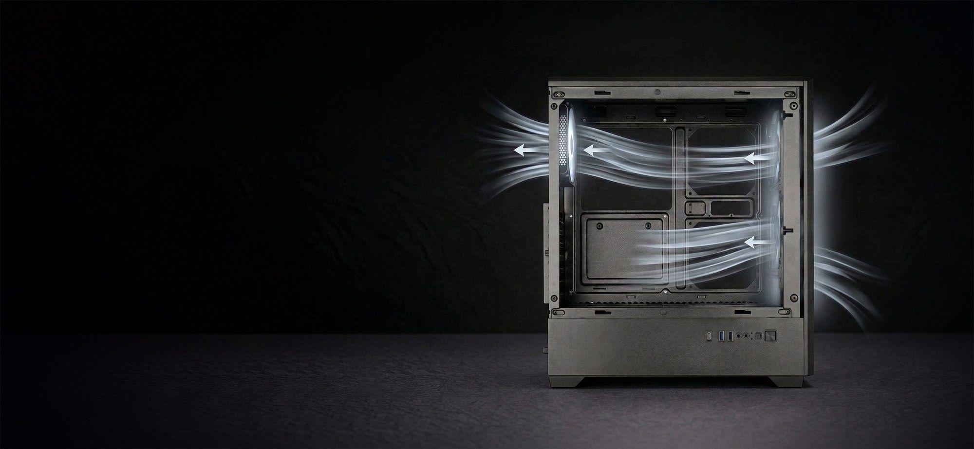 Caixa de Computador MARS GAMING MC-QUANTUMW (ATX, Micro ATX, Mini-ITX - Midi Tower - Vidro temperado - Branco) — miniatura 12