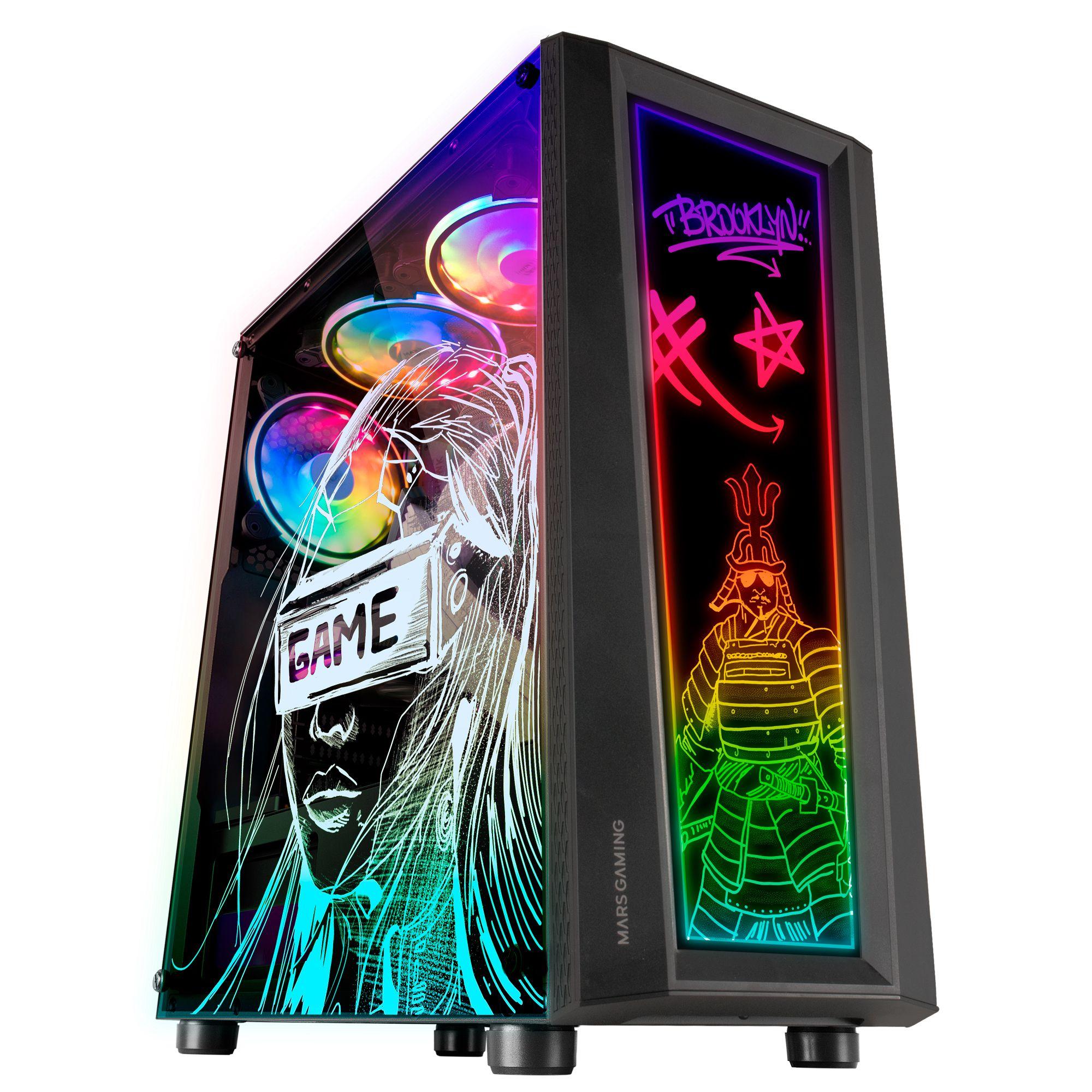 Caixa PC MARS GAMING MC-ART (ATX, Micro-ATX, Mini-ITX - Midi Tower - Acrílico, Vidro temperado - Preto) — miniatura 2