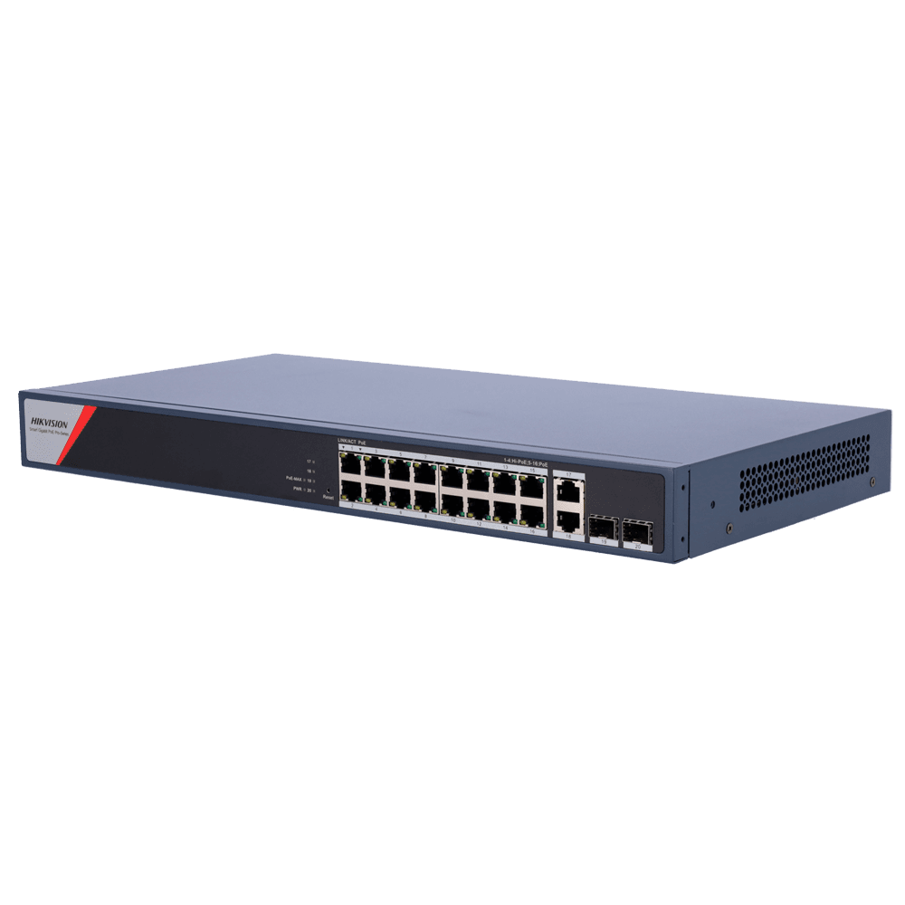 Switch Gerível HIKVISION DS-3E1520HP-SI-16P2T2F (Gigabit Ethernet - 4,1 MB - 56 Gbit/s)