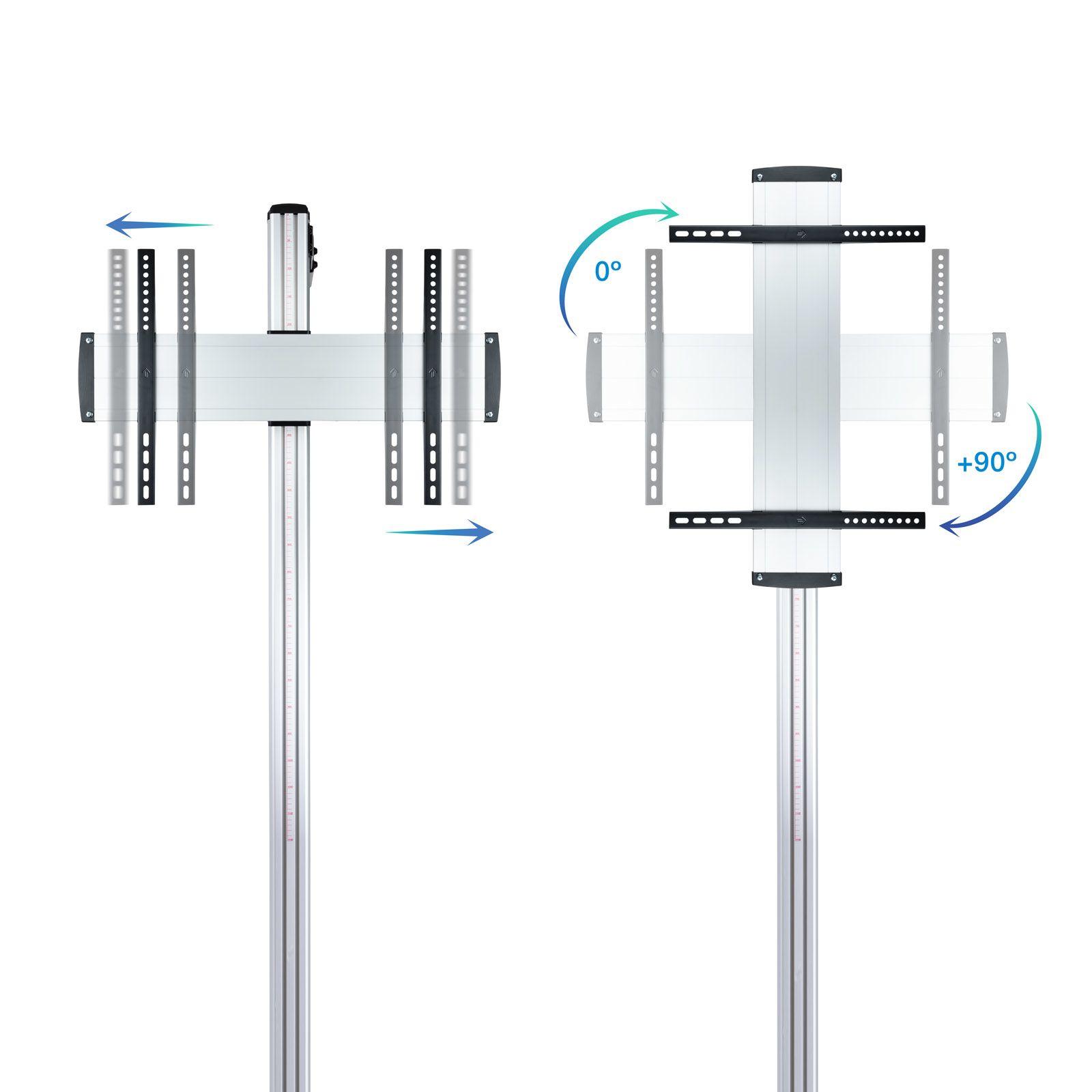 Suporte de Chão para Televisão TOOQ FS2270M-B (37"-70" - 70 kg - Prateado), miniatura 4