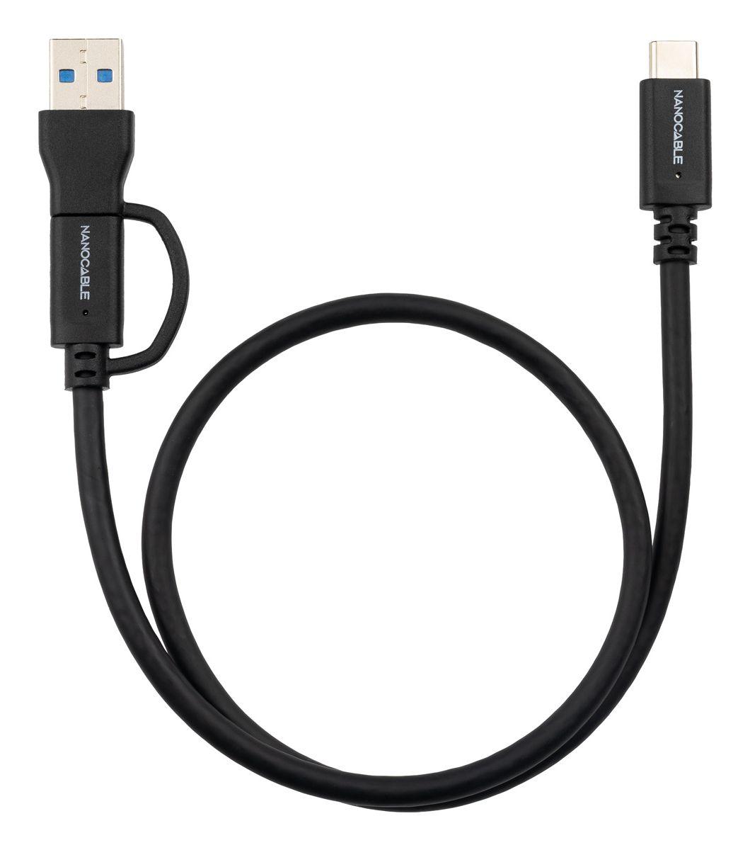 Cabo USB NANOCABLE 10.01.4802 (2 m - USB C - USB A/USB C - Preto) — miniatura 2