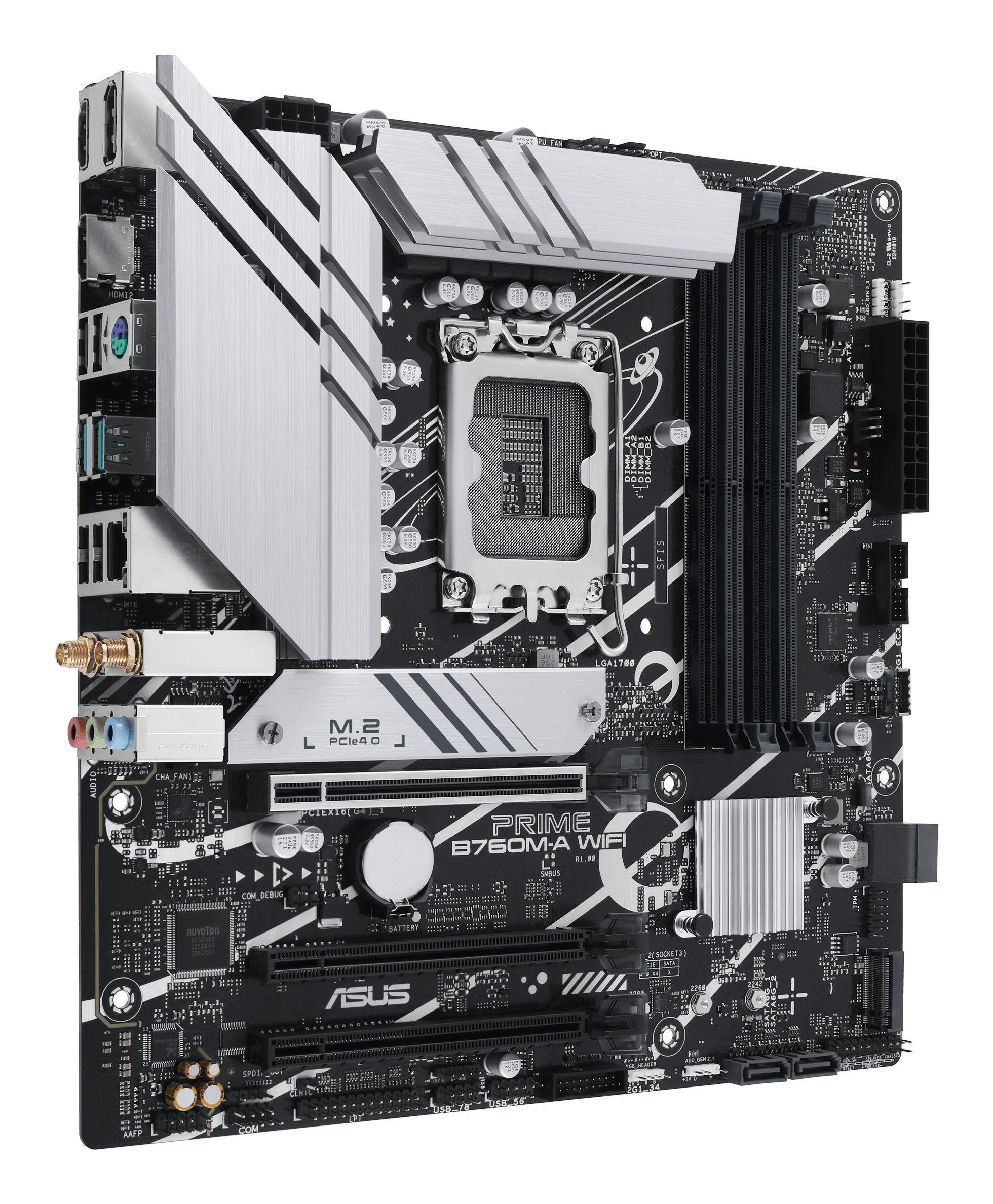Motherboard ASUS PRIME B760M-A WIFI (LGA 1700 - micro ATX - Duplo canal) — miniatura 2