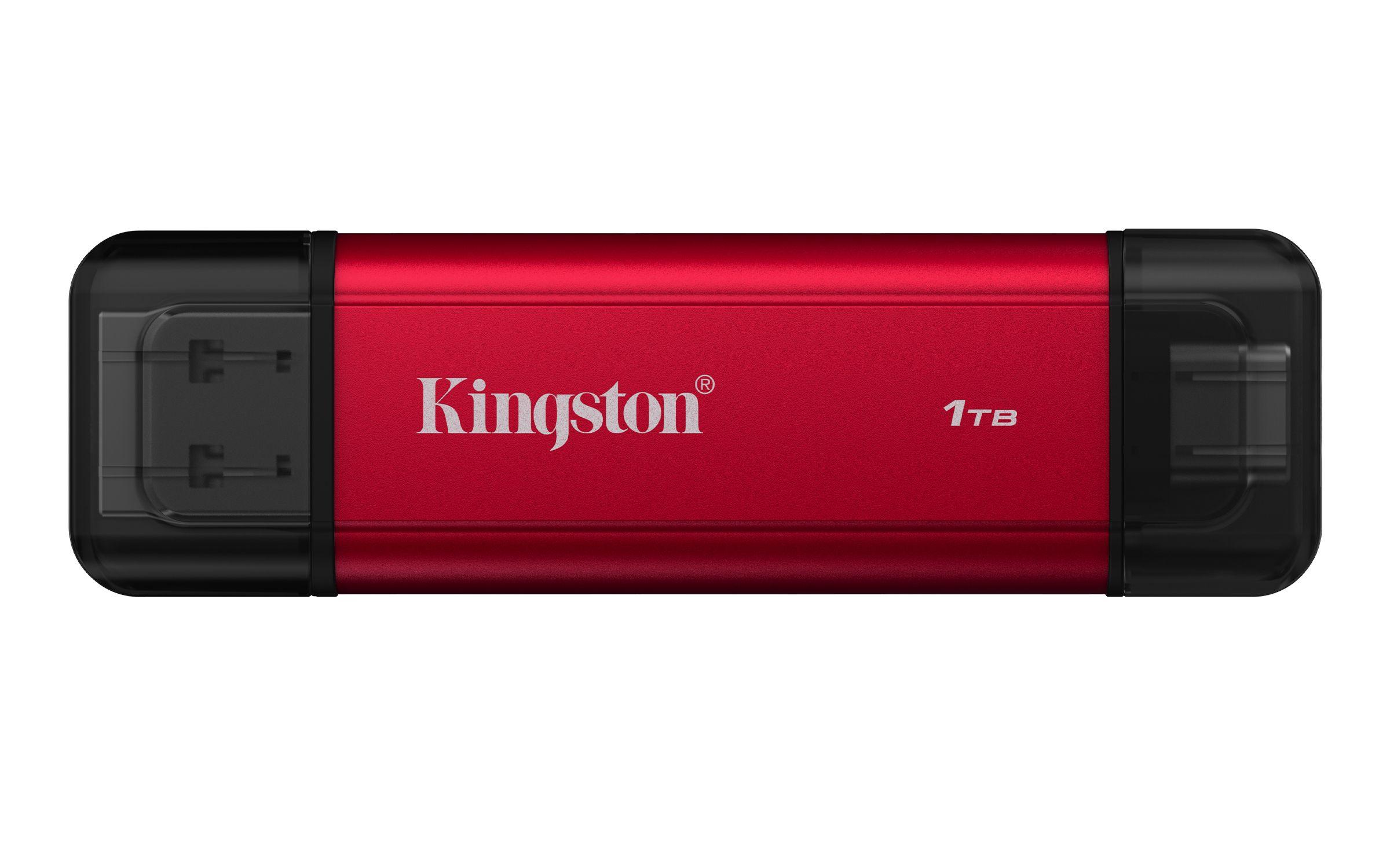 SSD KINGSTON Dual Portable (1 TB - USB 3.2 Gen2 - Preto e Vermelho)