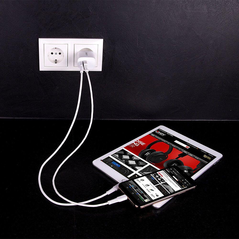 Carregador de Dispositivos Móveis LINDY 73413 (20 W - Branco), miniatura 4