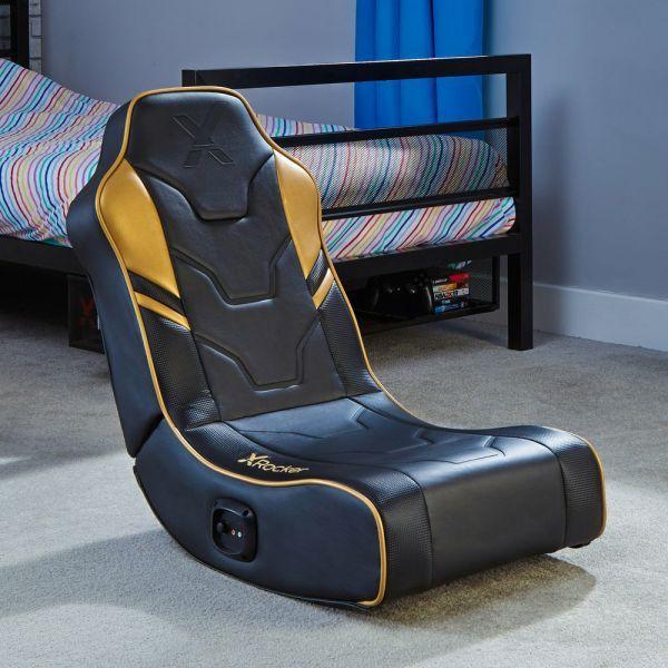 Cadeira Gaming X-ROCKER Shadow 2.0 (Preto/Dourado)