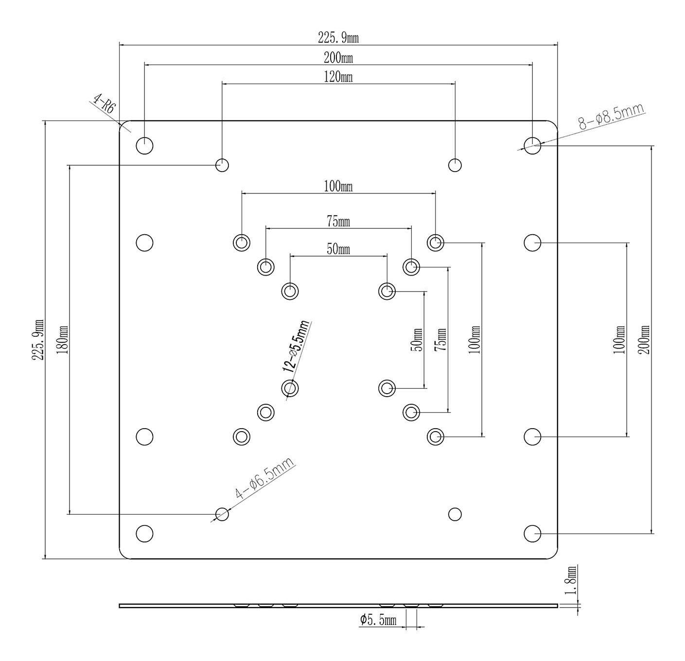 Adaptador VESA AISENS ACC001-289 (Preto), miniatura 6