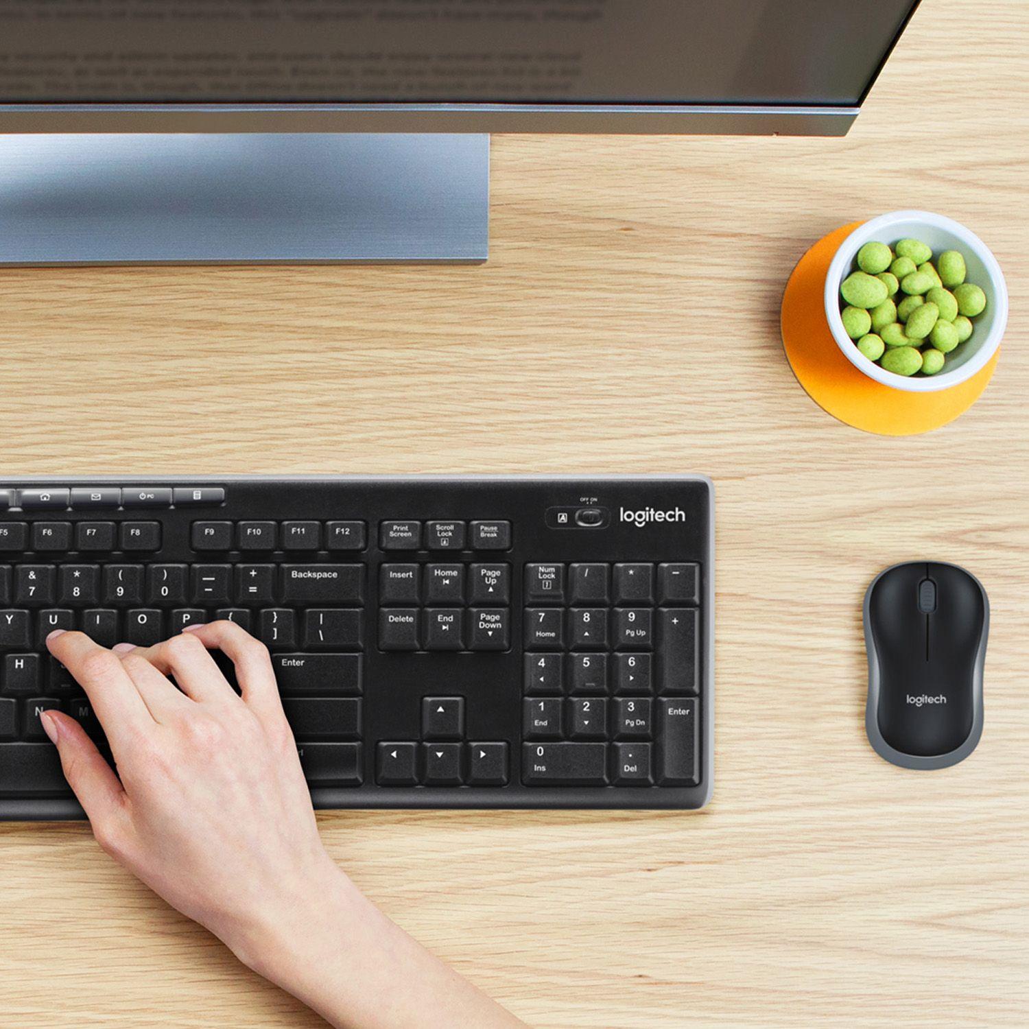 Conjunto Teclado e Rato LOGITECH MK270 (Estados Unidos - Tamanho completo - RF Wireless - Preto) — miniatura 2