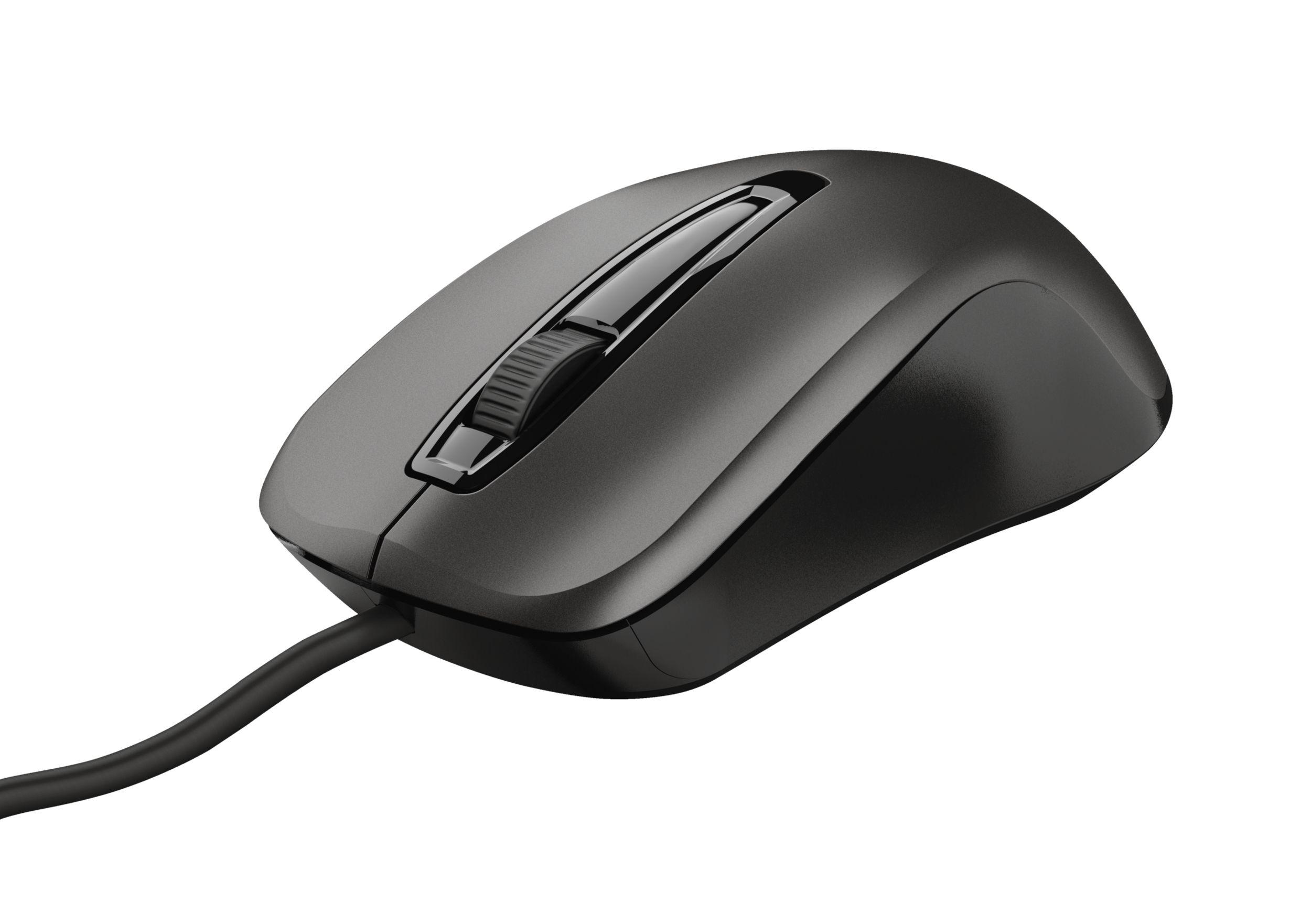 Rato TRUST Carve (Ambidestro - 1200 DPI - Ótico - Preto)