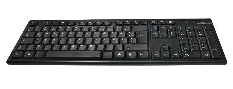 Teclado e Rato LOGILINK ID0104 (Tamanho completo - RF Wireless - Sem fios - Preto)