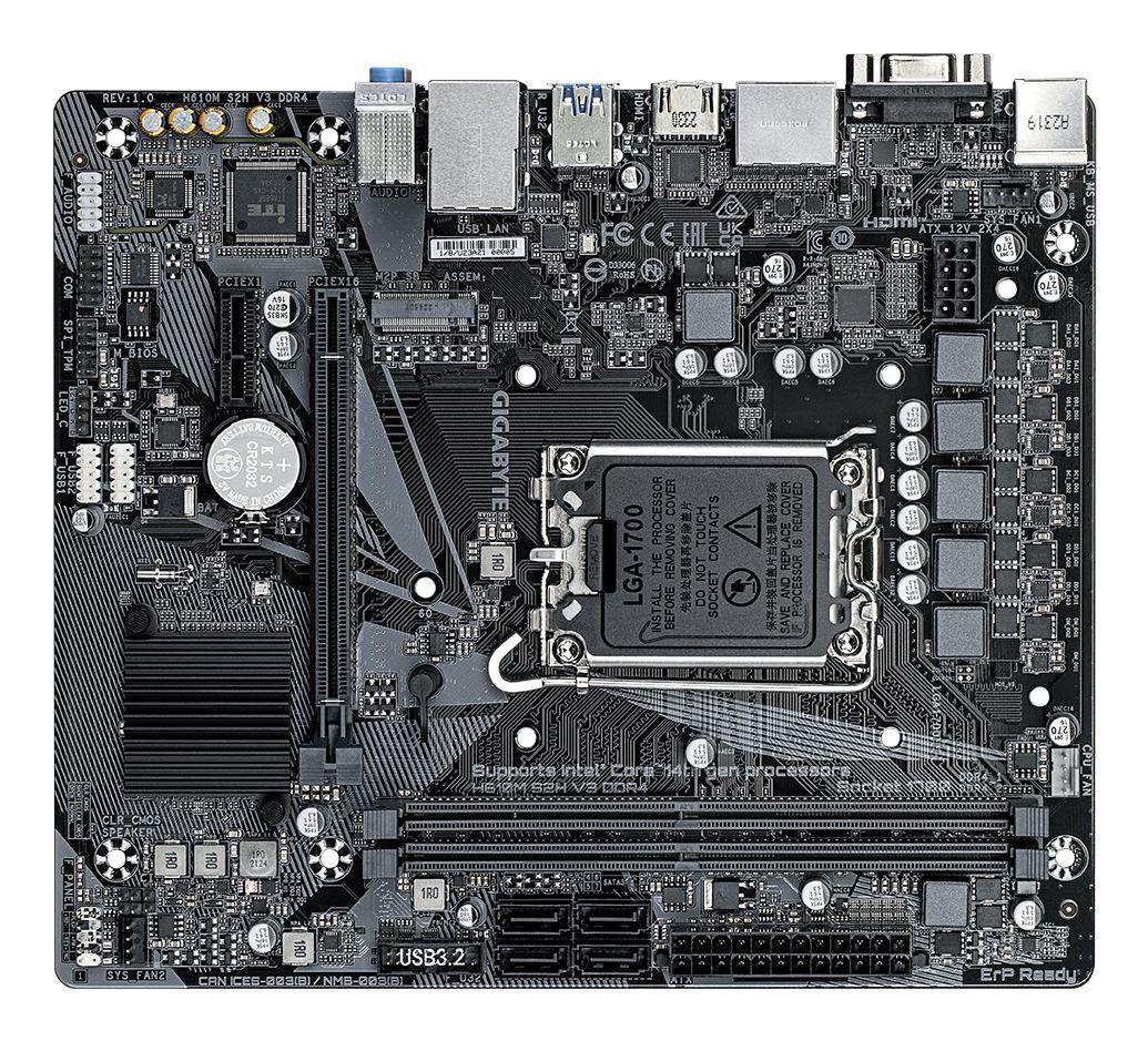 Motherboard GIGABYTE H610M S2H V3 DDR4 (LGA 1700 - micro ATX - Duplo canal - Preto) — miniatura 4