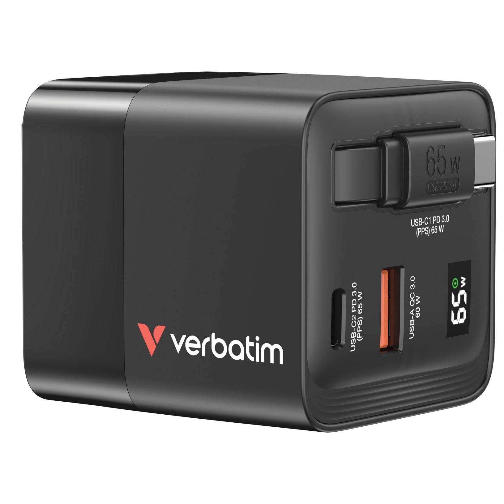 Carregador Universal de Parede VERBATIM 32217 (65 W - Até 65 W - Preto)