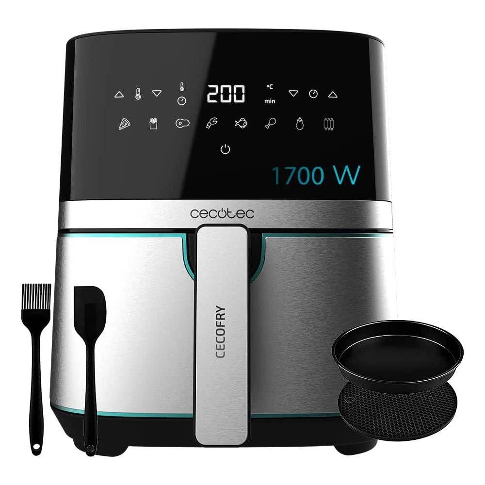 Fritadeira sem Óleo CECOTEC Cecofry Full Inox Pro 5500 (1700 W - 200 °C - 80 °C - Preto e Inox)
