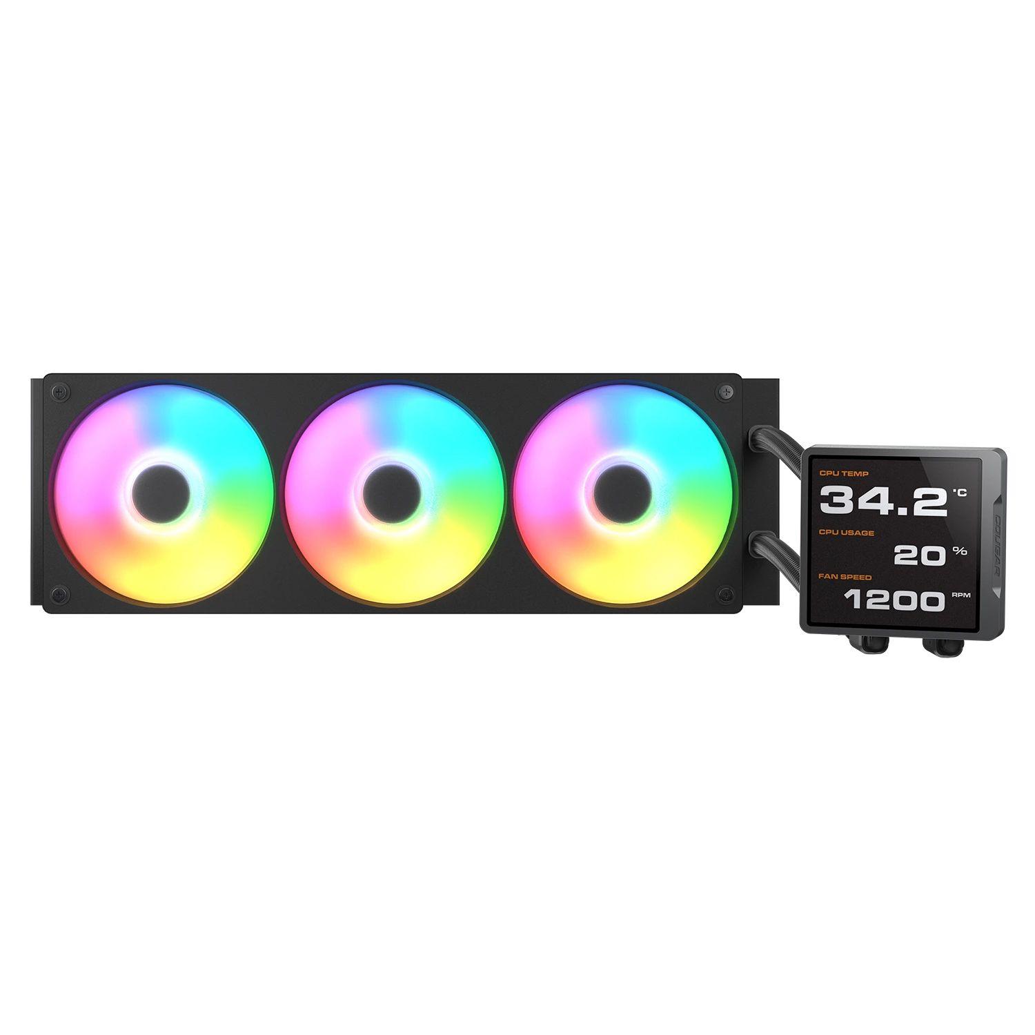 Sistema de Refrigeração Líquida para CPU COUGAR CGR-PSDVPRGB-B-360 (120 mm - 2500 RPM - Multi - Preto)