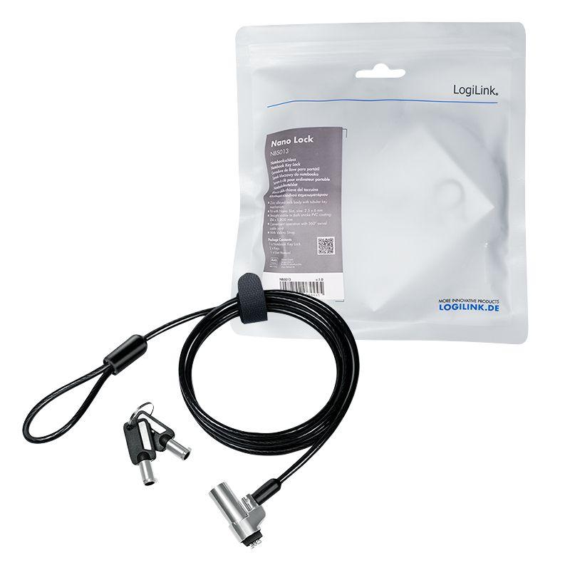 Cadeado Antirroubo para Portátil LOGILINK NBS013 (Nano Slot - 1,8 m - Preto, Prateado), miniatura 8