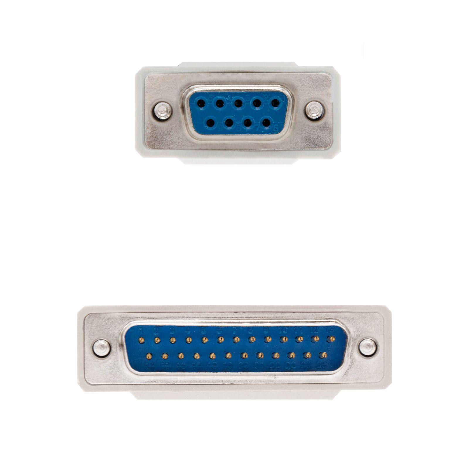 Cabo de Série Null Modem NANO CABLE 10.14.0802 (DB9 Fêmea para DB25 Macho - 1,8 m - Bege) — miniatura 3