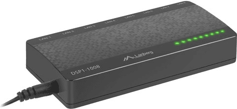 Switch LANBERG DSP1-1008 (Gigabit Ethernet - 0,7 MB - 16 Gbit/s - Preto e Cinzento), imagem 1
