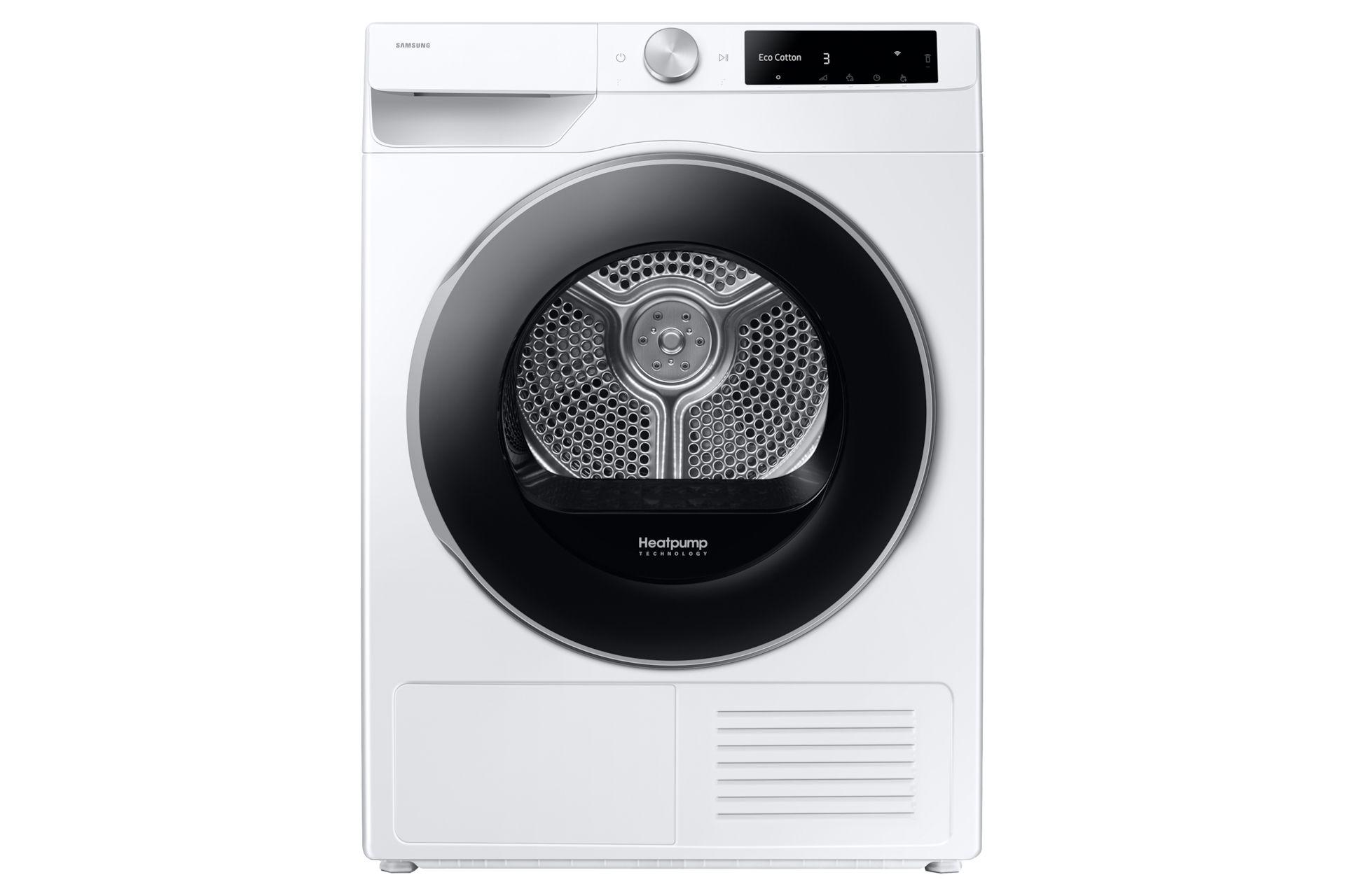 Máquina de Secar Roupa Independente SAMSUNG DV90DG6845LEU3 (9 kg - Bomba de calor - Direita - Branco)