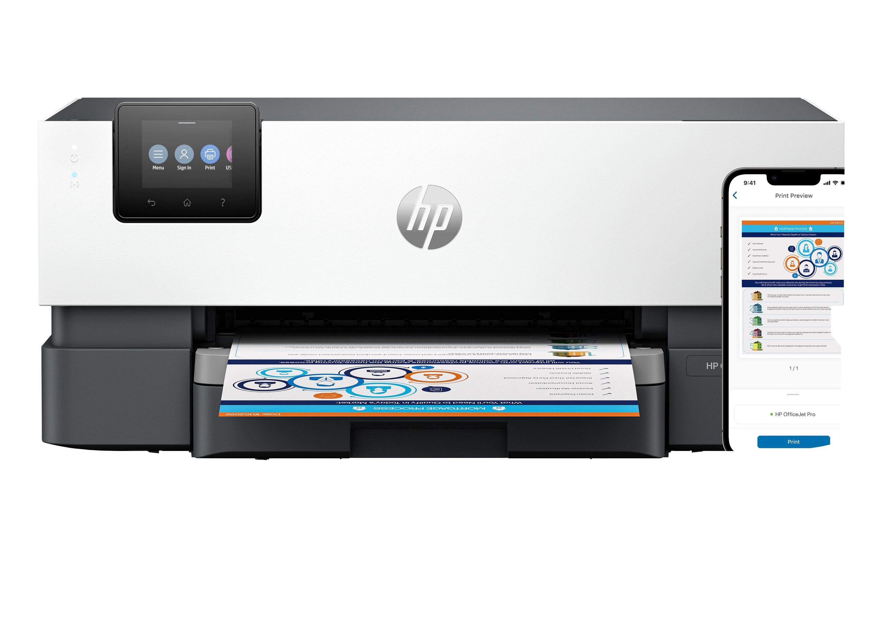 Impressora a Jato de Tinta HP OfficeJet Pro 9110b (A4 - Impressão a cores - AC - Cinzento)