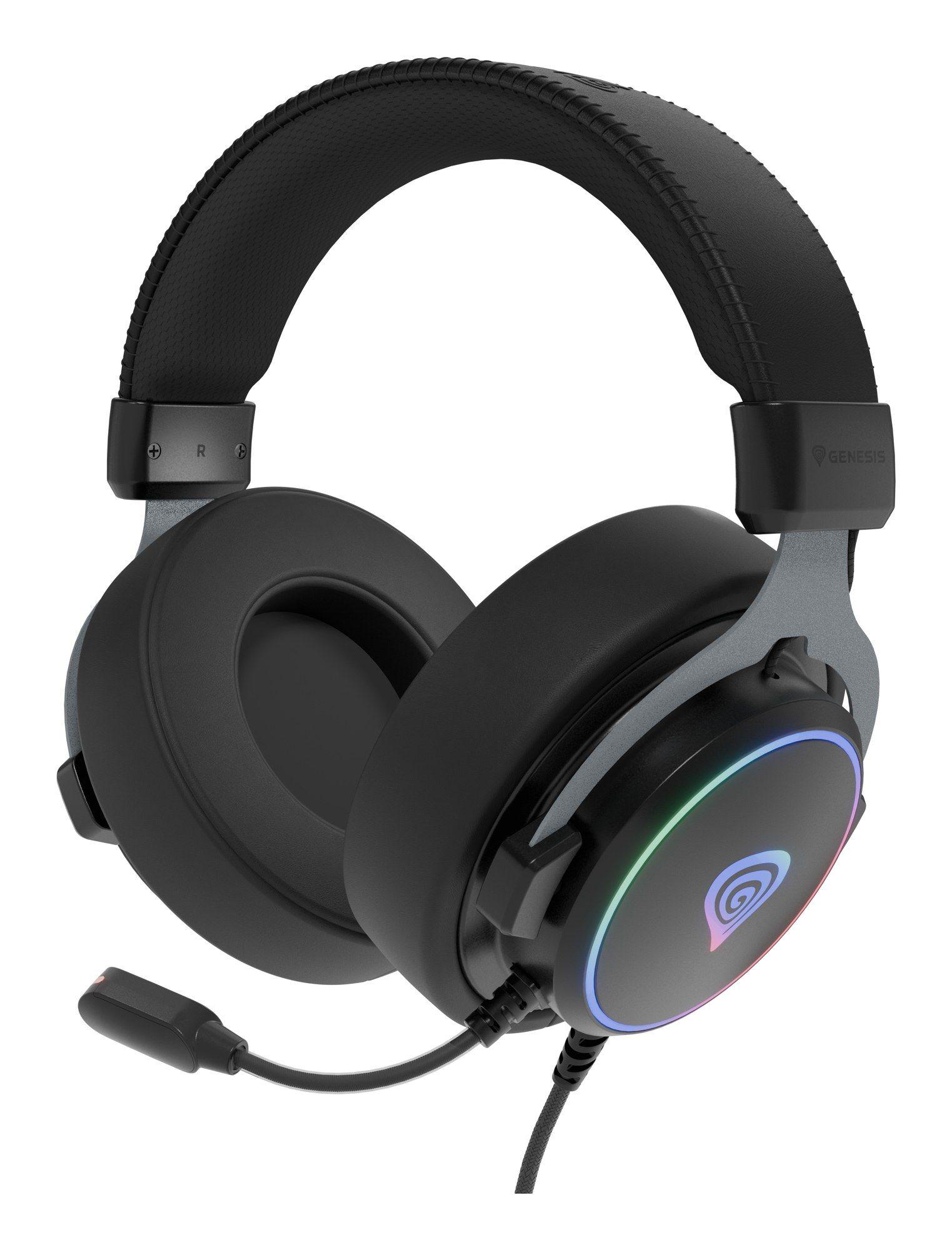 Headset Gaming GENESIS Neon 764 (Binaural - Com fios - Circum-aural - Preto)