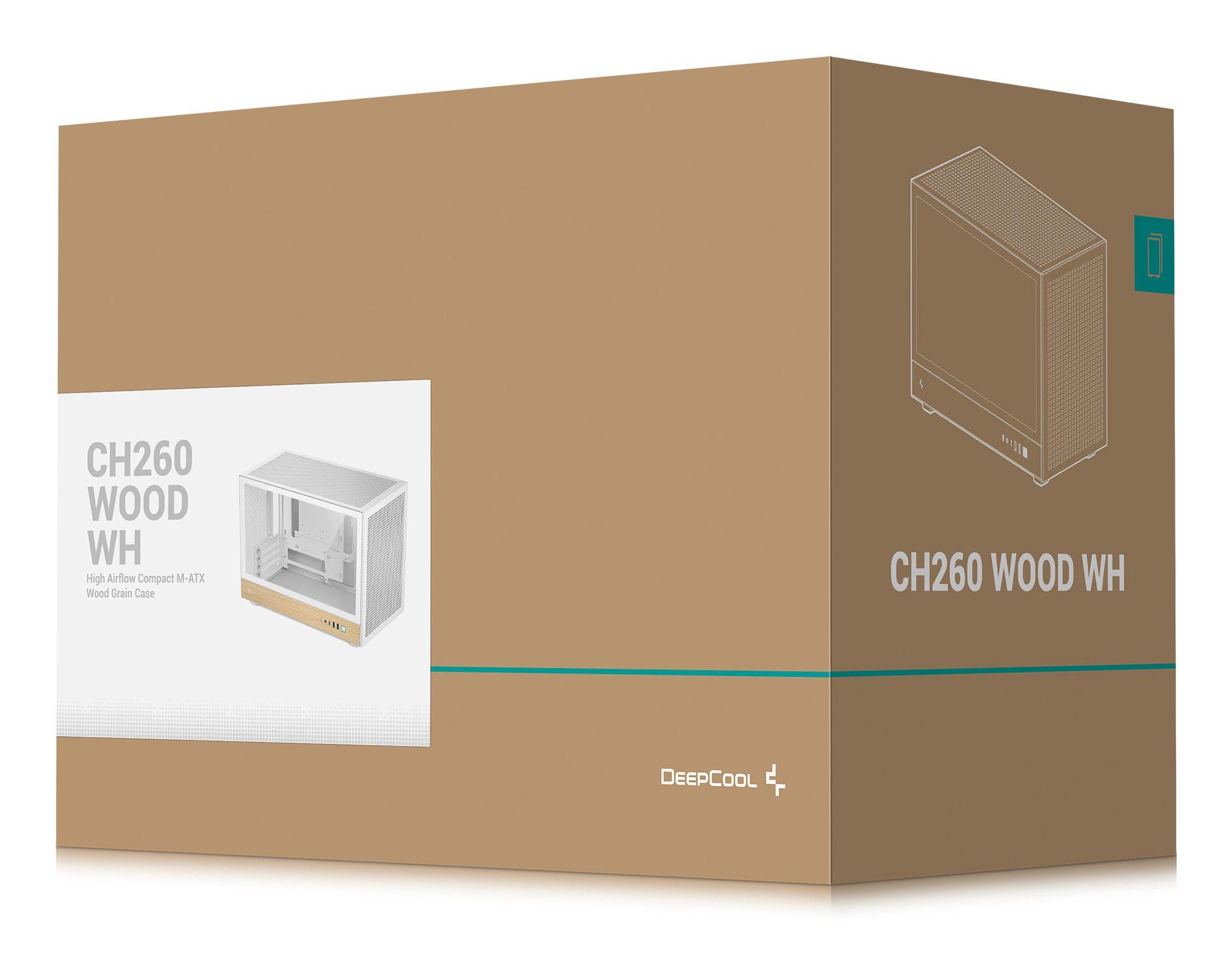 Caixa Semi-Torre Micro-ATX DEEPCOOL CH260 WOOD WH (Mini-ITX, Micro ATX - PC - 17,4 cm - Branco e Madeira) — miniatura 11