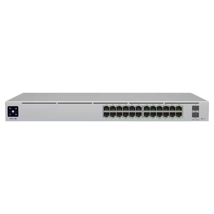 Switch UBIQUITI USW-PRO-24-POE (26 Portas - Gigabit Ethernet - 2 MB - Prateado) — miniatura 4