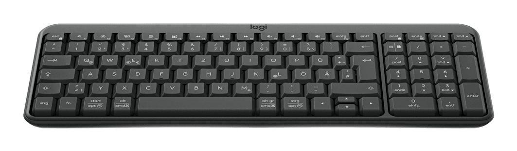 Teclado LOGITECH K250 (Alemão - Em linha recta - RF sem fios + Bluetooth - Grafite), miniatura 3