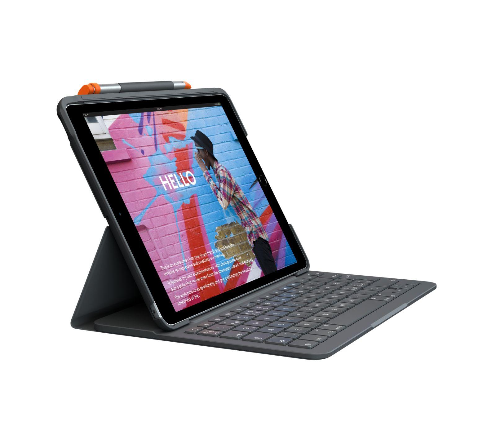 Teclado LOGITECH Slim Folio (Nórdico - Padrão - Bluetooth - Grafite) — miniatura 3